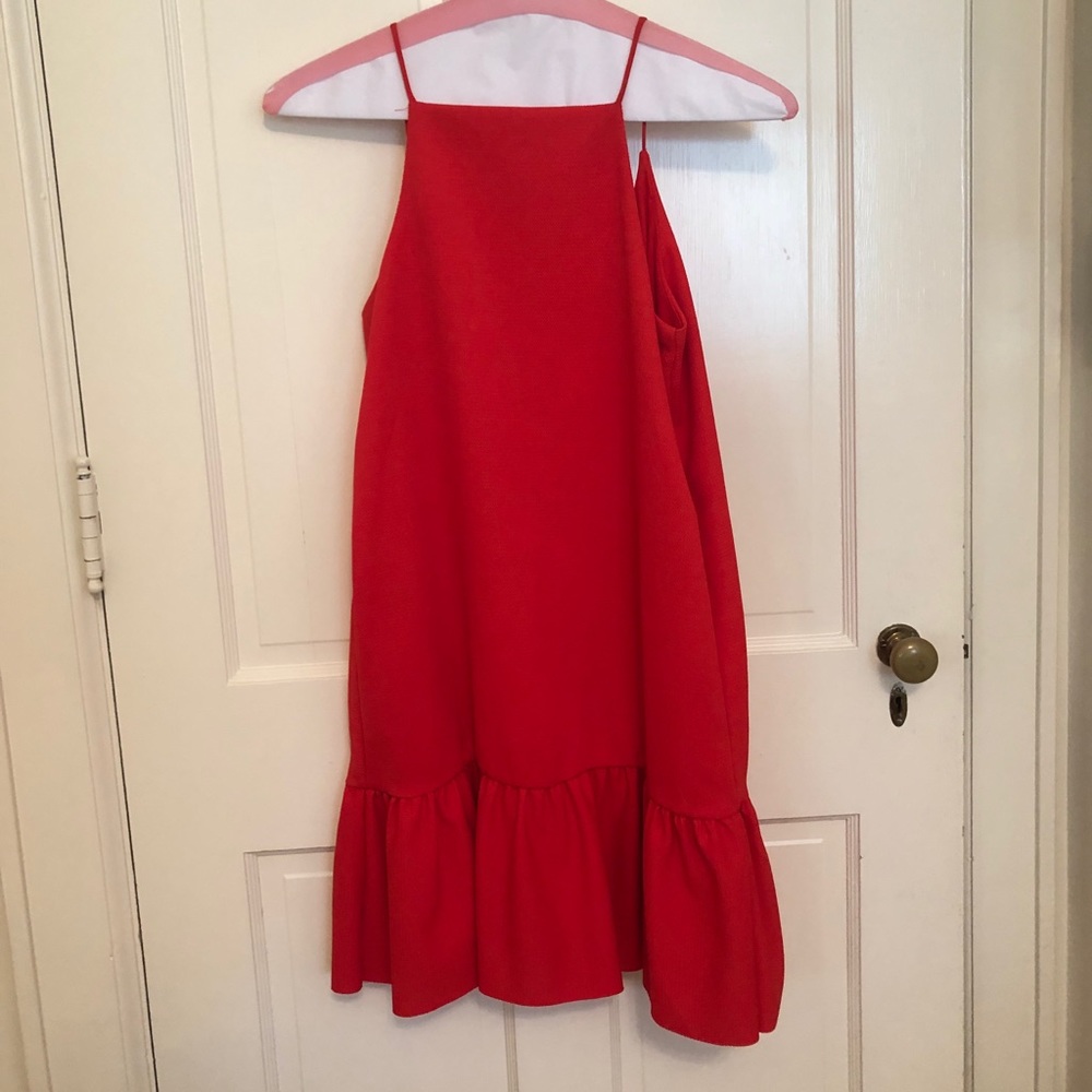 Zara red knee-length dress
